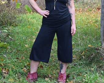 Equinox Culottes (wide leg pants - palazzo pants - cropped trousers - capri pants - hemp pants - women's pants - cropped pants)