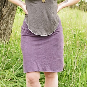 Hemp Essential Short Skirt.  (Hemp - Organic Cotton - Comfy Skirt - Mini Skirt - Knee Length Skirt - Above Knee Skirt -  Aline Skirt)