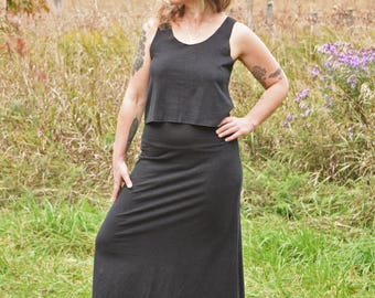 Hemp Essential Midi Skirt (Hemp - Organic Cotton - Jersey Skirt - Calf Length Skirt - Below Knee Skirt - Aline Skirt)