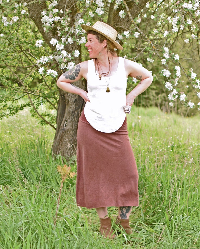 Hemp Essential Midi Skirt. hemp Organic Cotton Jersey - Etsy