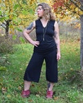 Hemp Blend Culottes: Wide Leg Cropped Trousers