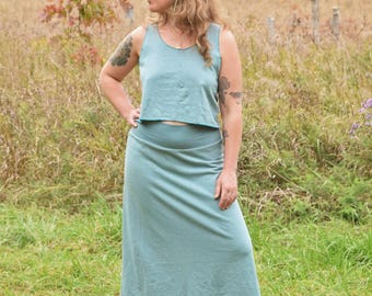 Hemp Essential Midi Skirt (Hemp - Organic Cotton - Jersey Skirt - Calf Length Skirt - Below Knee Skirt - Aline Skirt)