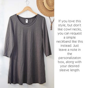 Organic Solstice Dress Cowl neck Knee length Aline Hemp/organic cotton knit Short dress Hemp dress Hemp clothing image 7