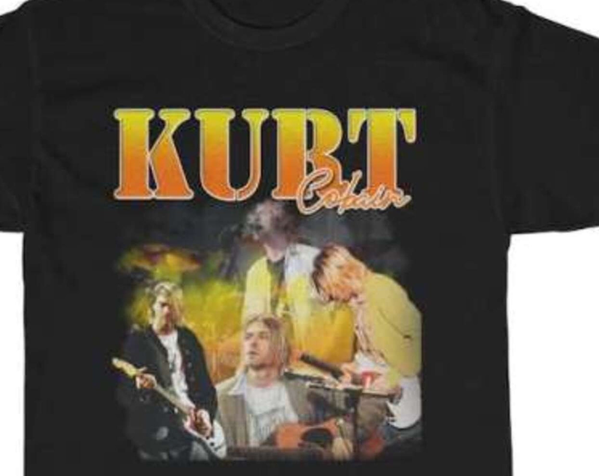 Discover Maglietta T-Shirt Kurt Cobain Uomo Donna Bambini Singer Music Where Did You Sleep Last Night