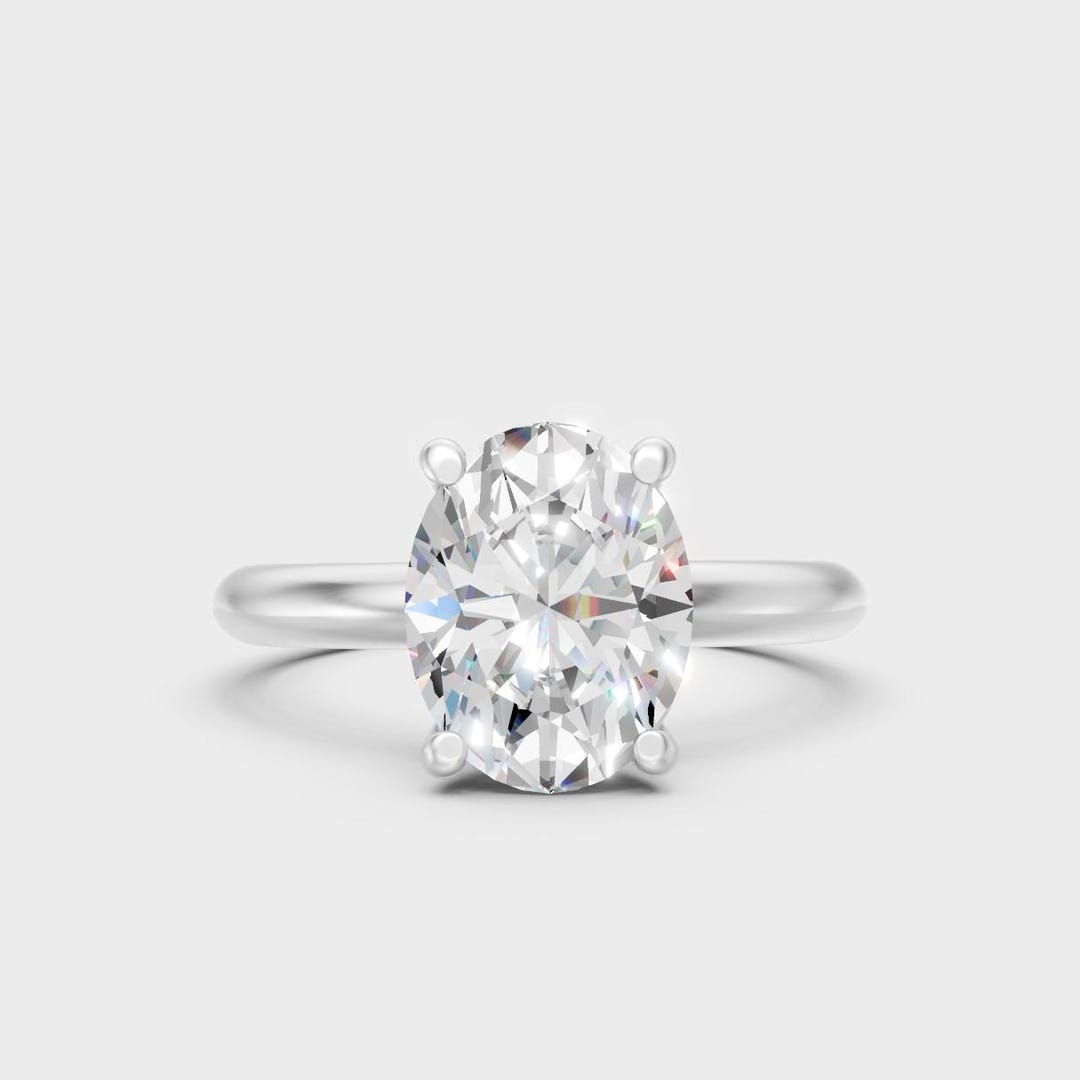 Oval Lab Grown Diamond Engagement Ring 2.22 Carat 14K Gold IGI ...