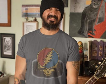 Camiseta "Stea Your Face" de Grateful Dead / Colores cómodos / Algodón de peso pesado