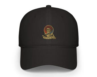 Gorra de Grateful Dead / Gorra con el logo estampado de Deadhead Skull & Roses / Gorra de béisbol vintage de perfil bajo con la frase "Roba tu cara"