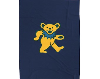 Grateful Dead Dancing Bear Blanket 60x80 | Ultra Soft Plush Jam Band Throw