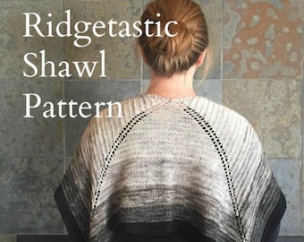 PDF Knitting Shawl Pattern | Ridgetastic Shawl | Gradient Sock Yarn Mini Skein