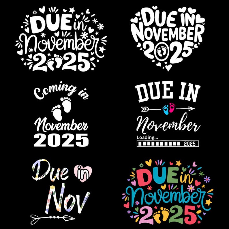 Due in November Loading 2025 PNG - New Baby Pregnancy Announcement ...