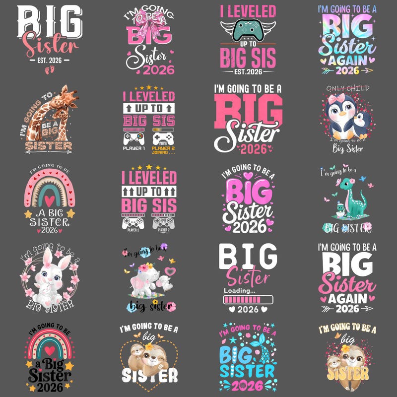 Christmas Big Sister Pdf - Etsy