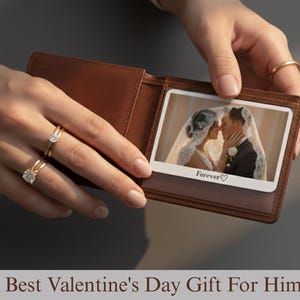 Portafoglio con foto personalizzato, regalo di anniversario (download digitale, modello Canva)