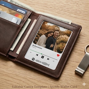 Tarjeta de Spotify para billetera / Regalo musical personalizado / Regalo para él y para ella / Descarga digital / Recuerdo tamaño billetera