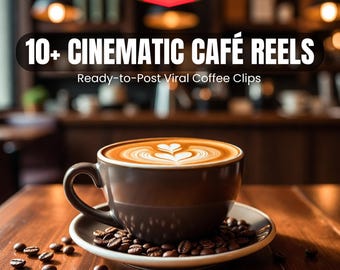 Pacote com mais de 10 vídeos cinematográficos de café | Imagens de arquivo de cafés (Download digital)