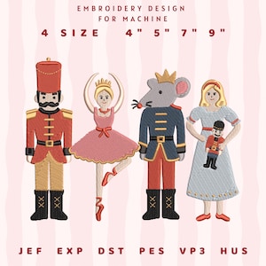 Nutcracker Ballet Embroidery Design, Christmas Machine File (Digital)