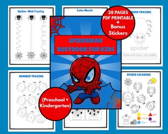 Spiderman Kids Activity Book: Preschool & Homeschool Printables (PDF)