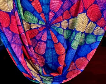 Kaleidoskop-Chiffonschal | Tragbare Kunst, leichter Sommerschal