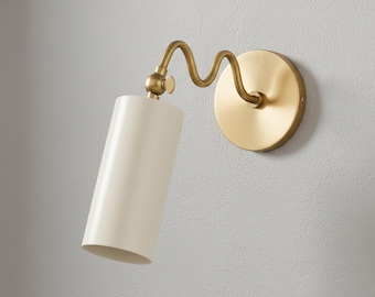 Handmade Brass Wall Sconce – Mid-Century Adjustable Cylinder Light