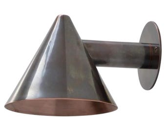 Mid-Century Copper Wall Sconce: Cone Indoor/Outdoor Lighting
