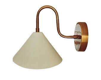 Mid Century Modern Brass Wall Sconce: Adjustable Handmade Light Fixture