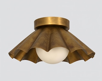 Plafoniere Deckenleuchte Handgefertigt aus Messing Mid Century Modern