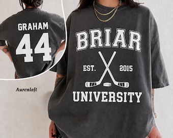 Camiseta personalizada de Briar U, camiseta del equipo de hockey Briar University Hawks, camiseta de hockey del campus, camiseta Hockey Romance, camiseta Di Laurentis 66 y Graham 44
