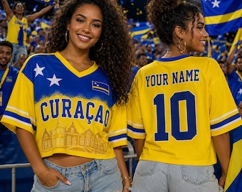 Camiseta corta de fútbol personalizada de Curazao, camiseta corta de fútbol personalizada de Curazao, apoya al equipo de fútbol