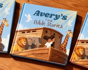Personalized Christian Baby Book Custom First Bible Stories Gift Baptism Gift for Boy or Girl God's Love Keepsake