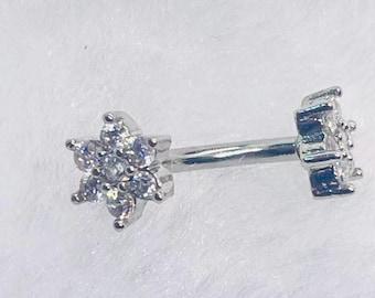 16g 8mm flower eyebrow,Eyebrow ring, rook barbell, body piercing jewelry,rook earrings, Eyebrow Curved Barbell Jewelry cartilage earring