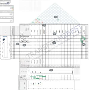 Può includere: Un grafico di analisi dei dati dettagliato con più sezioni, tra cui una matrice di correlazione, un grafico dei pesi e un diagramma a dispersione. Il grafico include testo e punti dati, con un focus sull'analisi e il confronto dei dati. La tavolozza dei colori è principalmente nero, bianco e grigio.