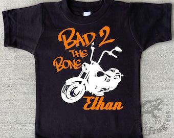 Motorcycle birthday shirt bad to the bone Personalized chopper tshirt