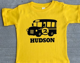 School Bus Birthday Shirt - Back to school Shirt - First day of school tshirt