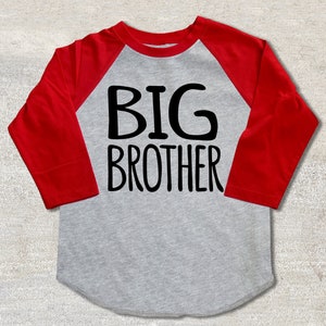 Big Brother shirt raglan 3/4 or long sleeve relaxed fit raglan baseball shirt-pick your colors image 1
