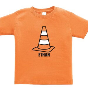 Personalized Construction Cone Construction Birthday Shirt image 1