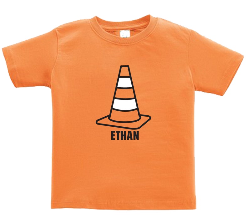 Personalized Construction Cone Construction Birthday Shirt image 1