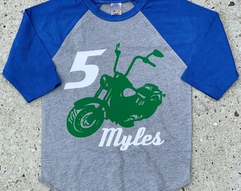 Motorcycle birthday shirt for boys, first birthday 2nd 3rd 4th 5th 6th 7th 8th 9th