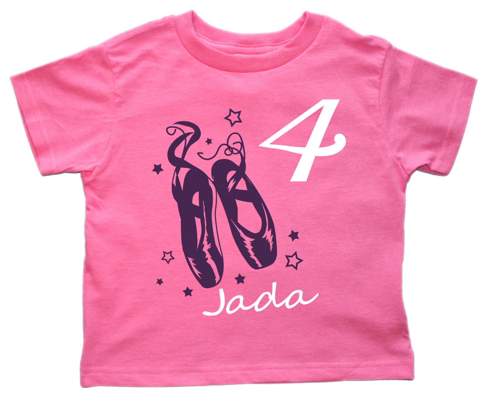 ballet shoes girls ballerina birthday shirt personalized - any age and name - you pick the colors!