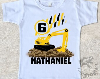 Construction Birthday Shirt - Excavator birthday shirt - Digger Shirt