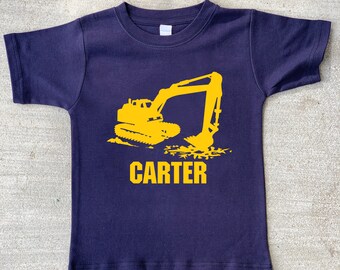 Digger birthday shirt, Construction Birthday shirt for boys party