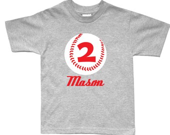 Baseball birthday number shirt