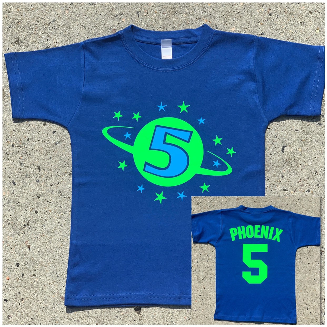 space themed birthday shirt