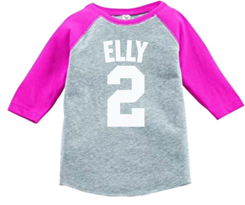 Birthday Number Jersey Number Shirt 3/4 or long sleeve relaxed fit raglan baseball shirt image 3