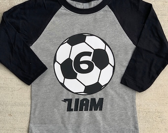 Birthday Soccer Shirt for boys custom soccer shirt first birthday 2nd 3rd 4th 5th 6th 7th 8th 9th