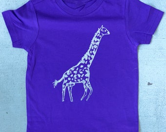 Glitter Giraffe kids animal shirt for boys or girls safari graphic shirt