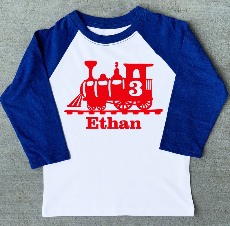 Train Birthday Shirt, Boys Train shirt image 3