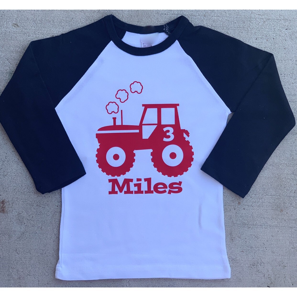 Personalized Tractor Birthday Shirt cropped/long sleeve | Etsy