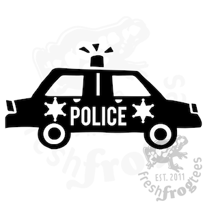 Police Car SVG | Police car clip art vector drawing illustration for birthday shirt, stickers, coloring