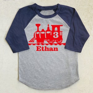 Train Birthday Shirt, Boys Train shirt image 1