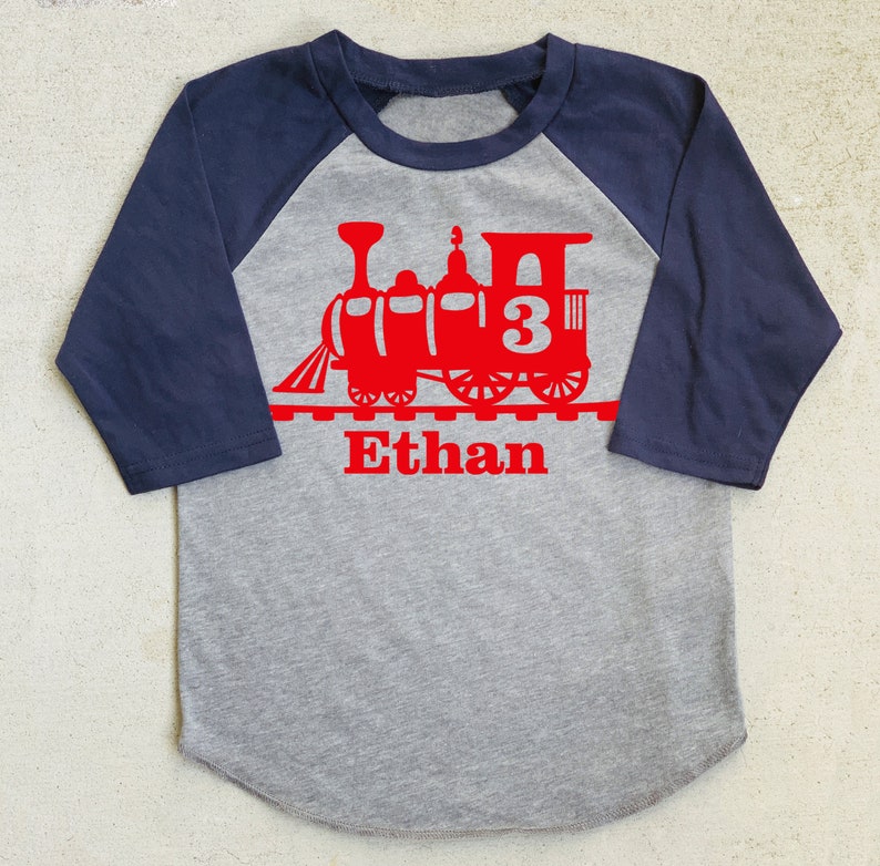 Train Birthday Shirt, Boys Train shirt image 1
