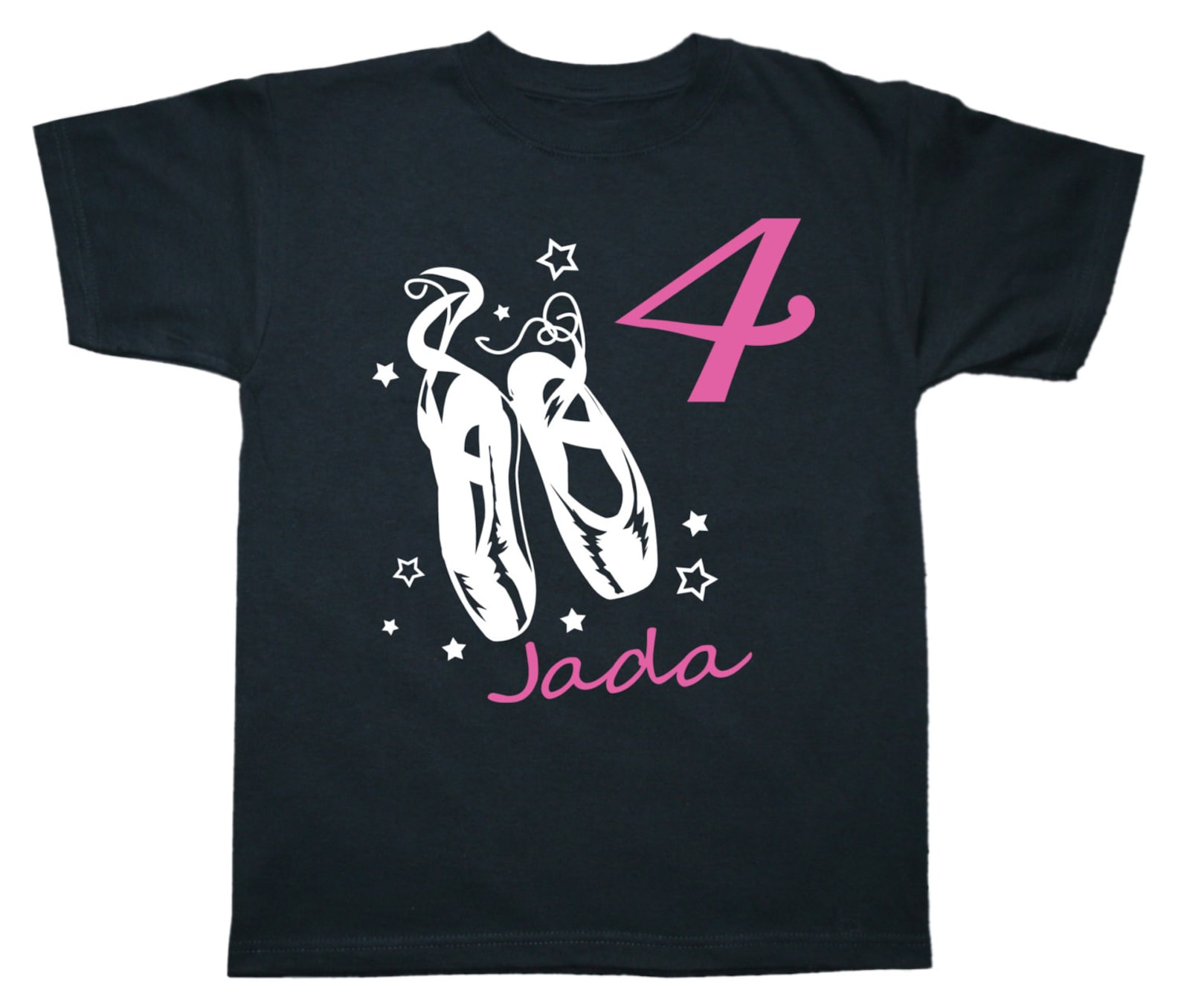 ballet shoes girls ballerina birthday shirt personalized - any age and name - you pick the colors!